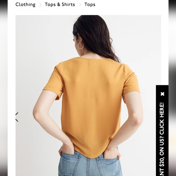 Madewell Lightweight Minimalist novel tie front top - Picture 6 of 10